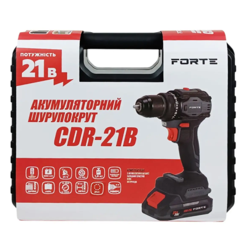 Акумуляторний шуруповерт Forte CDR-21B 21B 2Ah